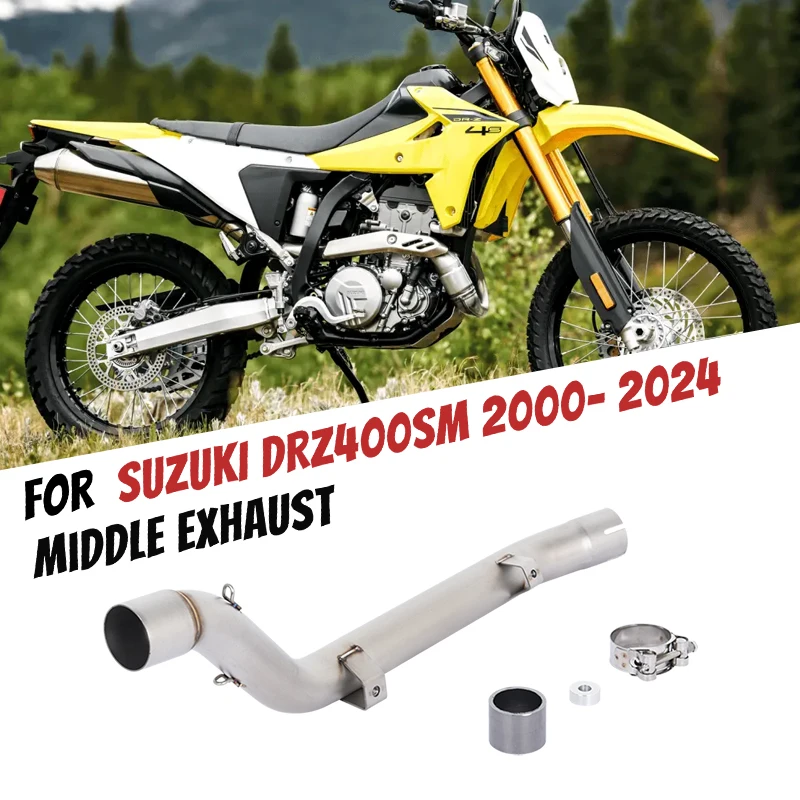 

Motorcycle 51mm Mid Exhaust Link Pipe Muffler Escape Stainless Steel For SUZUKI DR-Z400 DRZ400 DRZ DR Z 400 2000 - 2024
