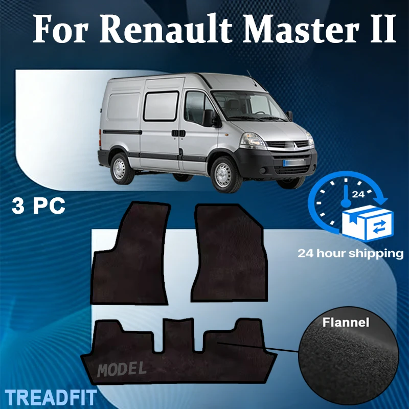 

Нейлоновые велюровые передние коврики для Renault Master II Delivery (2003-2010) - черные