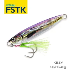 FSTK Metal Jig Offshore Jigging Lure 20g30g40g Slow Jig Sea Bass Fishing for Perch Lifelike Spoon 3D Print Laser Artificial Bait