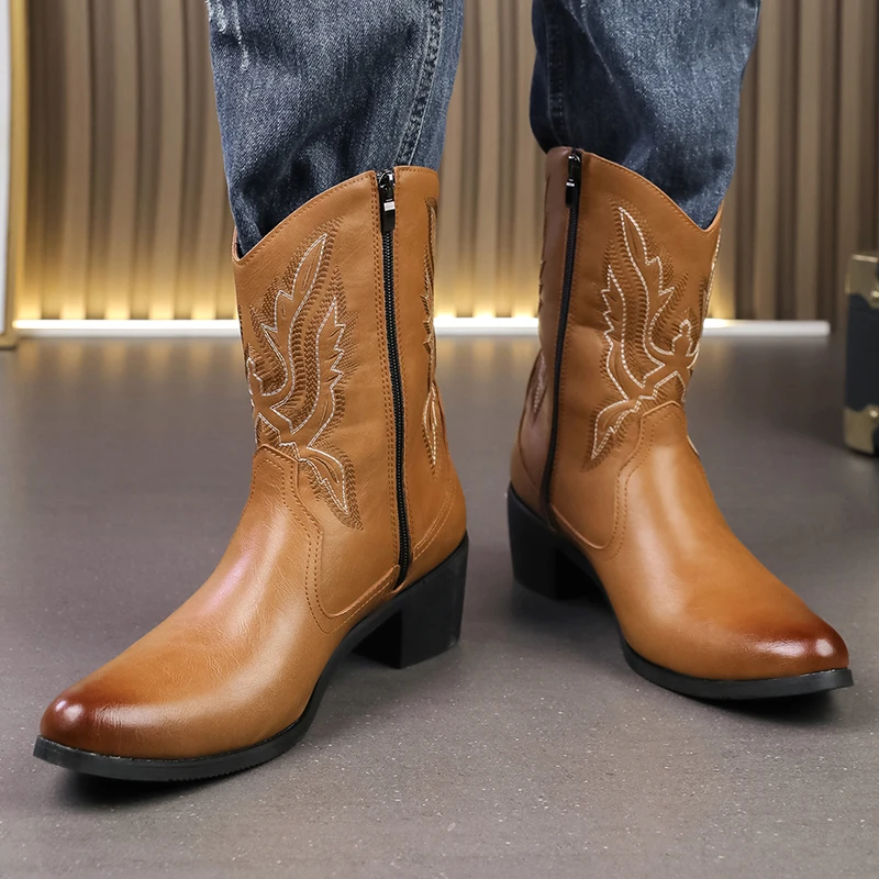 

Winter Men Classic Chelsea Boots Men Comfortable Fashionable High Top Brand Leather Boots Men Outdoor Training Boots Sizes 38-46