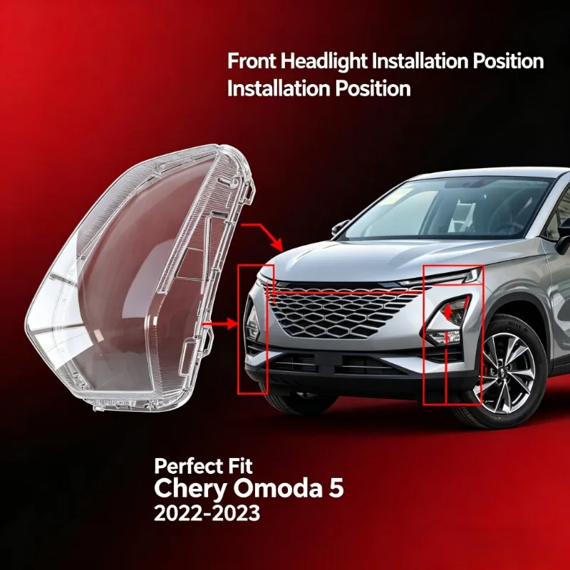 Moggic Front Headlight Lampshade Lens Cover For 2022 2023 Oumengda Left Right Side Replacement Clear Transparent Plastic