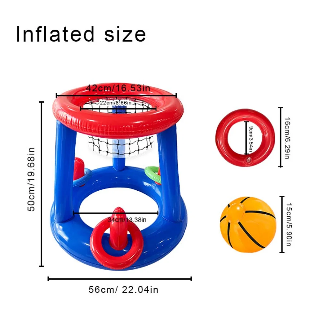 مجموعة من حامل رمي كرة السلة القابل للنفخ المملوء بالماء لألعاب ممتعة على الشاطئ #4