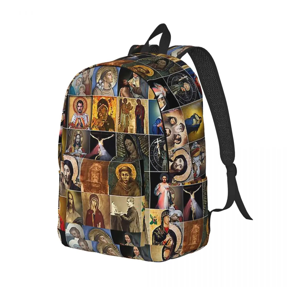 Catolicismo santos jesus maria mochila estudante meninos meninas bookbag crianças saco de escola portátil sacos de ombro para homens