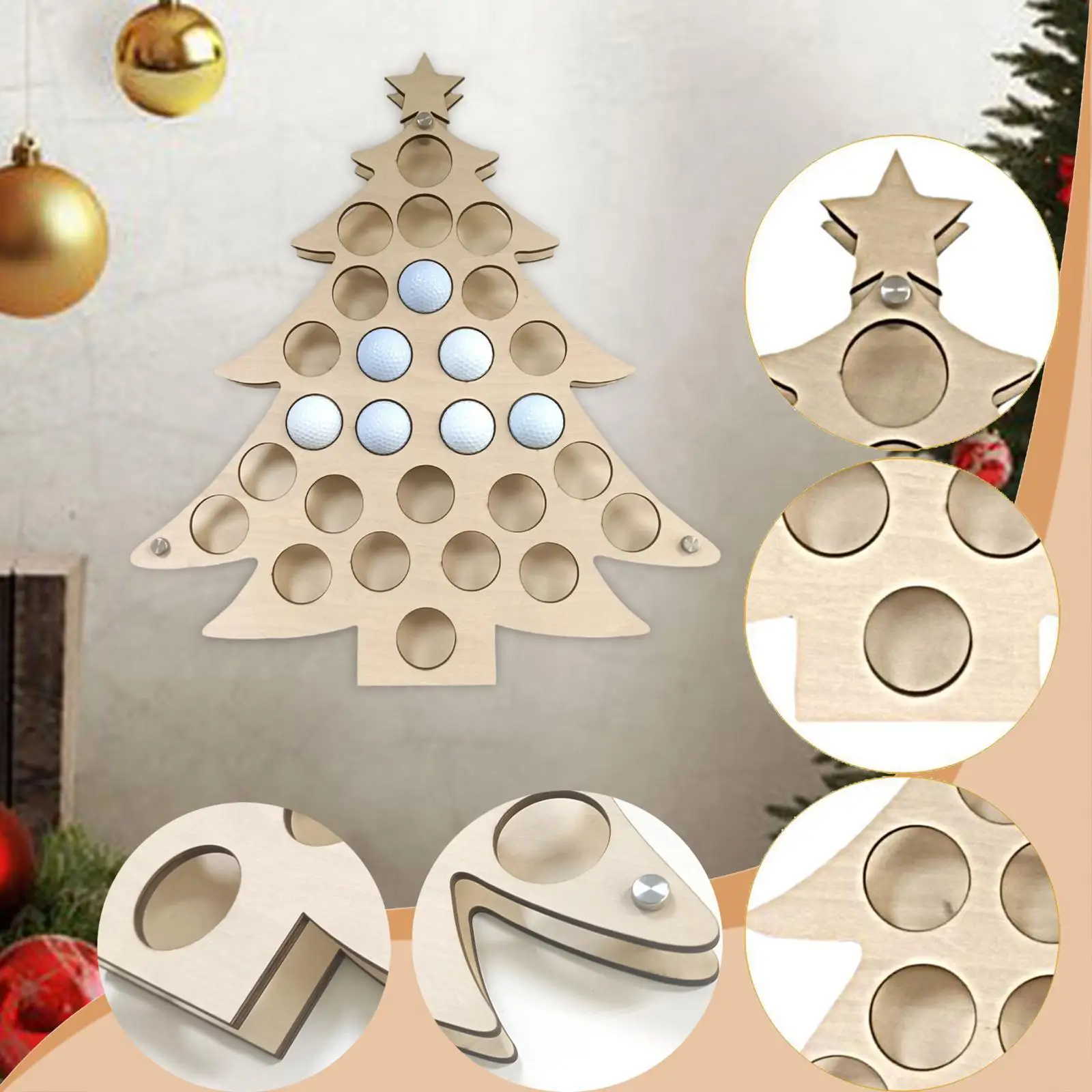 Golf Ball Display Case Showcase Organizer Holds 27 Balls Christmas Tree Ornament