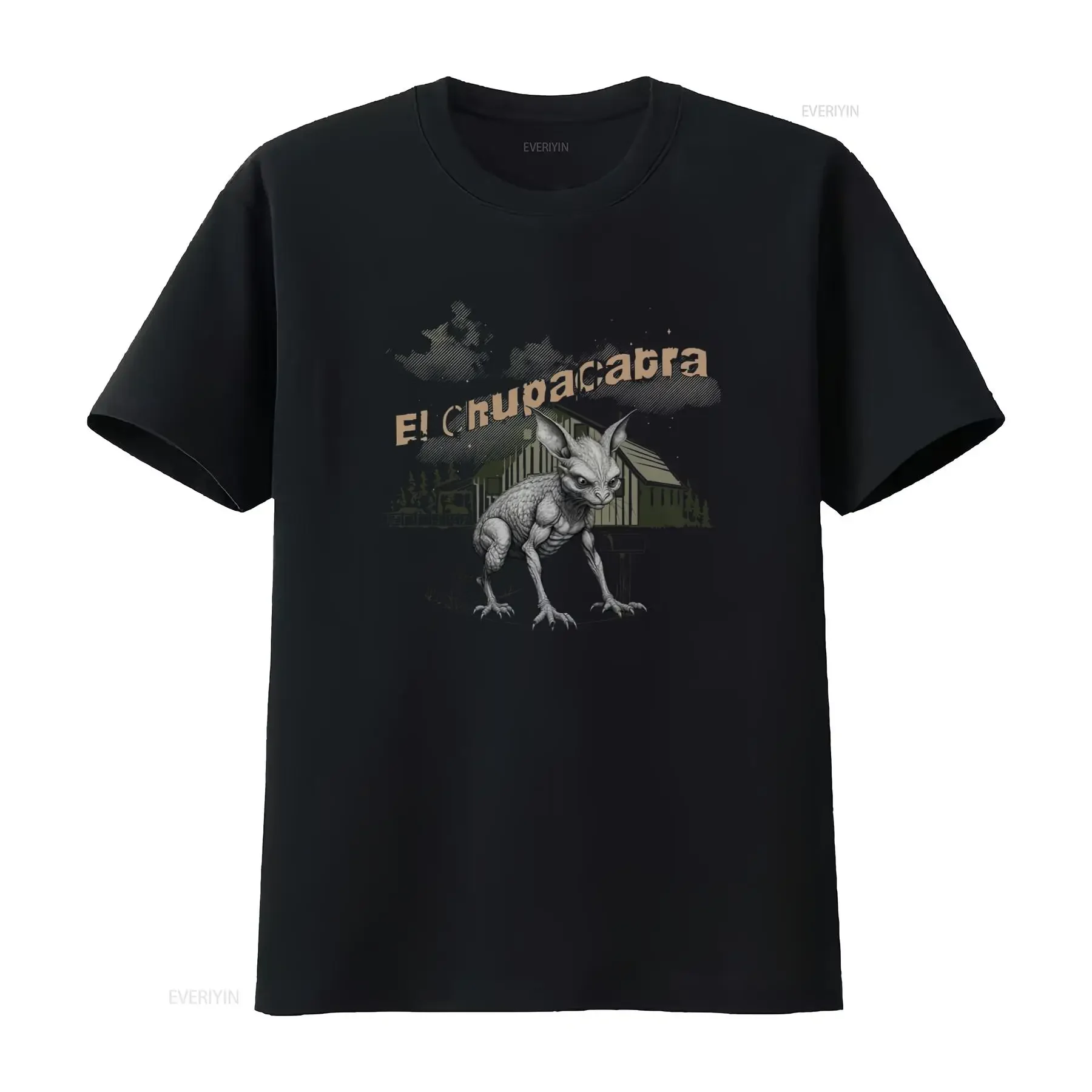 Chupacabra Cryptids Creepy Urban Legend Tribute T shirt Farm Landscape Spooky Season of Farmlife vintage Washed homme