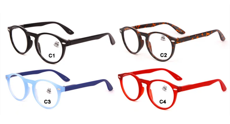 Frauen Männer Leopardenmuster Lesebrille 0 ~ + 4,0 Runde Rahmen zum Lesen Weibliche Mode Vintage Klare Brillen – Detail 3