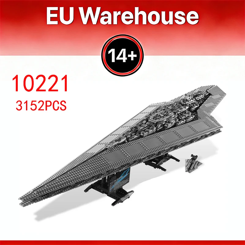 3152 pièces de décoration de chambre, blocs de construction Star Super Bricks Destroyer, modèle de film compatible avec le set 10221, cadeaux d'anniversaire pour adultes