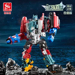 Hovercraft Construction Set For Boys Transformation Robot Building Block Submarine Ship Deformation Brick Metal Model Toys