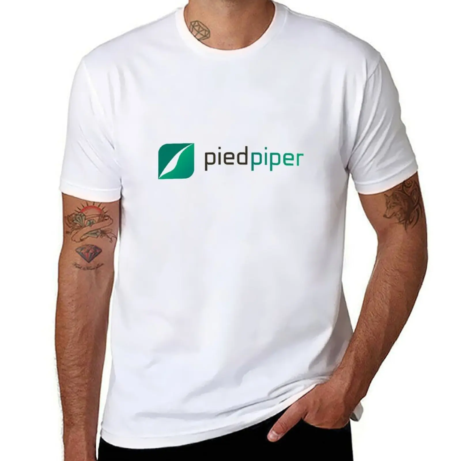 تي شيرت Pied Piper الموسم 5 بشعار تي شيرت رجالي تي شيرت رجالي 100% قطن ماركة فاخرة تي شيرت