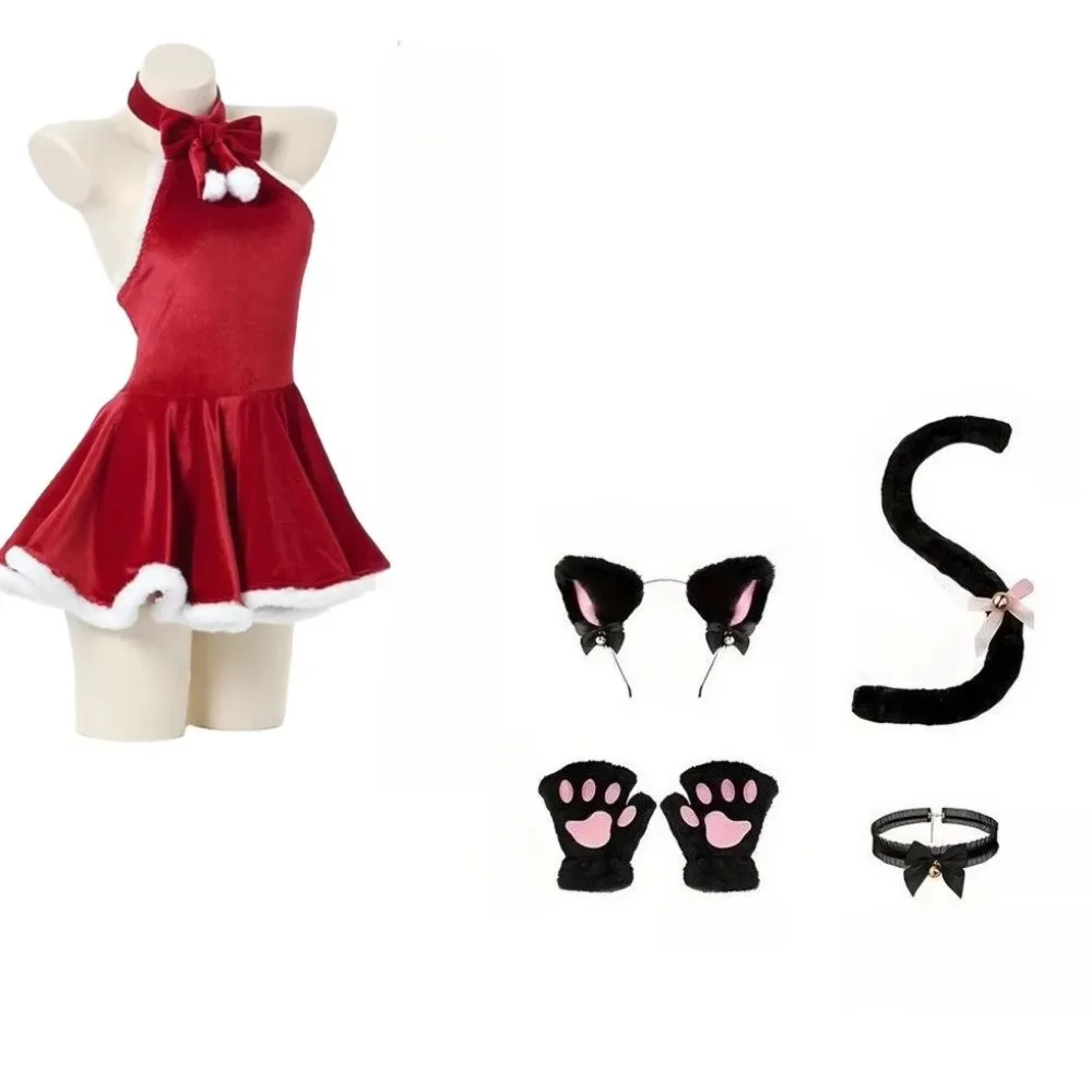 

Ролевая игра PESENAR на рождественскую тему: бархатное платье, головной убор кошки, когти и т. д., подходит для тематических ролевых занятий.