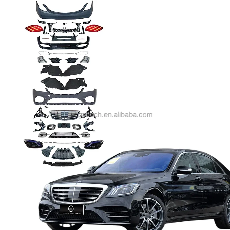 222 car bumper For Mercedes 2014+ W222 S-class s400 s320 s600 s500 upgrade S450 Body Kit Car Grille Headlights Talllights