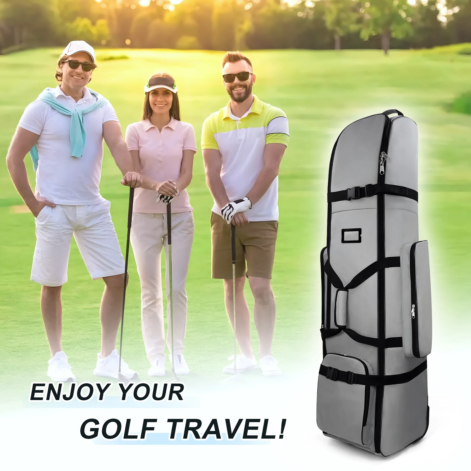 

Golf Tank Wheel Aviation Bag, Detachable Folding Aircraft Bag, Golf Bag Jacket, Air Transport Bag, Golf Light Luxury Golf Bag