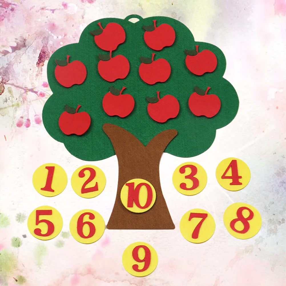 1 قطعة حزمة مواد شجرة التفاح غير المنسوجة التعليمية DIY أداة التعلم للأطفال الصغار تصميم ملون رقم ديكور المنزل #6
