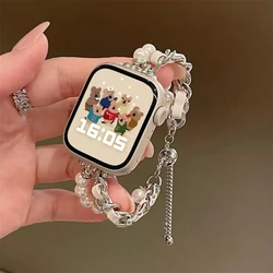 Bohemian bead bracelet compatible with iWatch strap 38mm 40mm 41mm 42mm 44mm 45mm 49mm for women, fashionable handmade elastic s