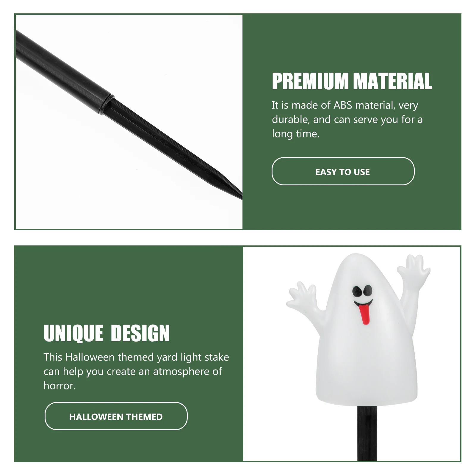 5 Pcs Ghost Light accessori delicati picchetti da giardino decorazioni di Halloween il segno oggetti di scena per prato all'aperto segni da giardino Festival Abs