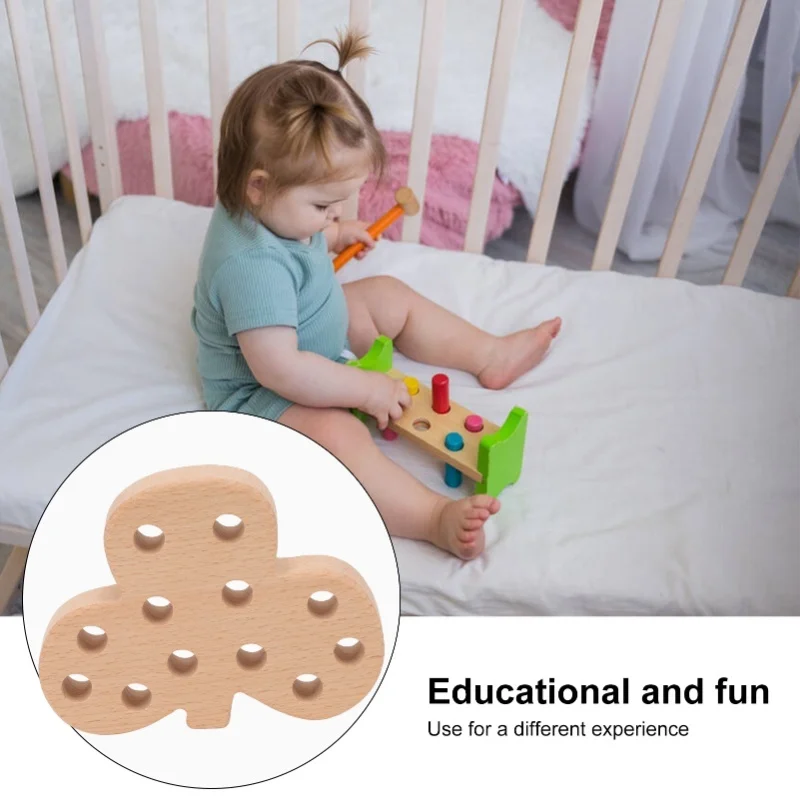 Set di giocattoli per foglie da infilare Kit di giocattoli educativi per giochi di infilatura con riconoscimento addensato in legno