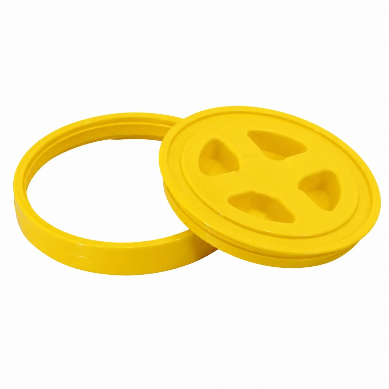 Round PP Plastic Container Lid Textured Container Lid with Retaining Loop Round Plastic Pail Cover Secure Fit Reusable