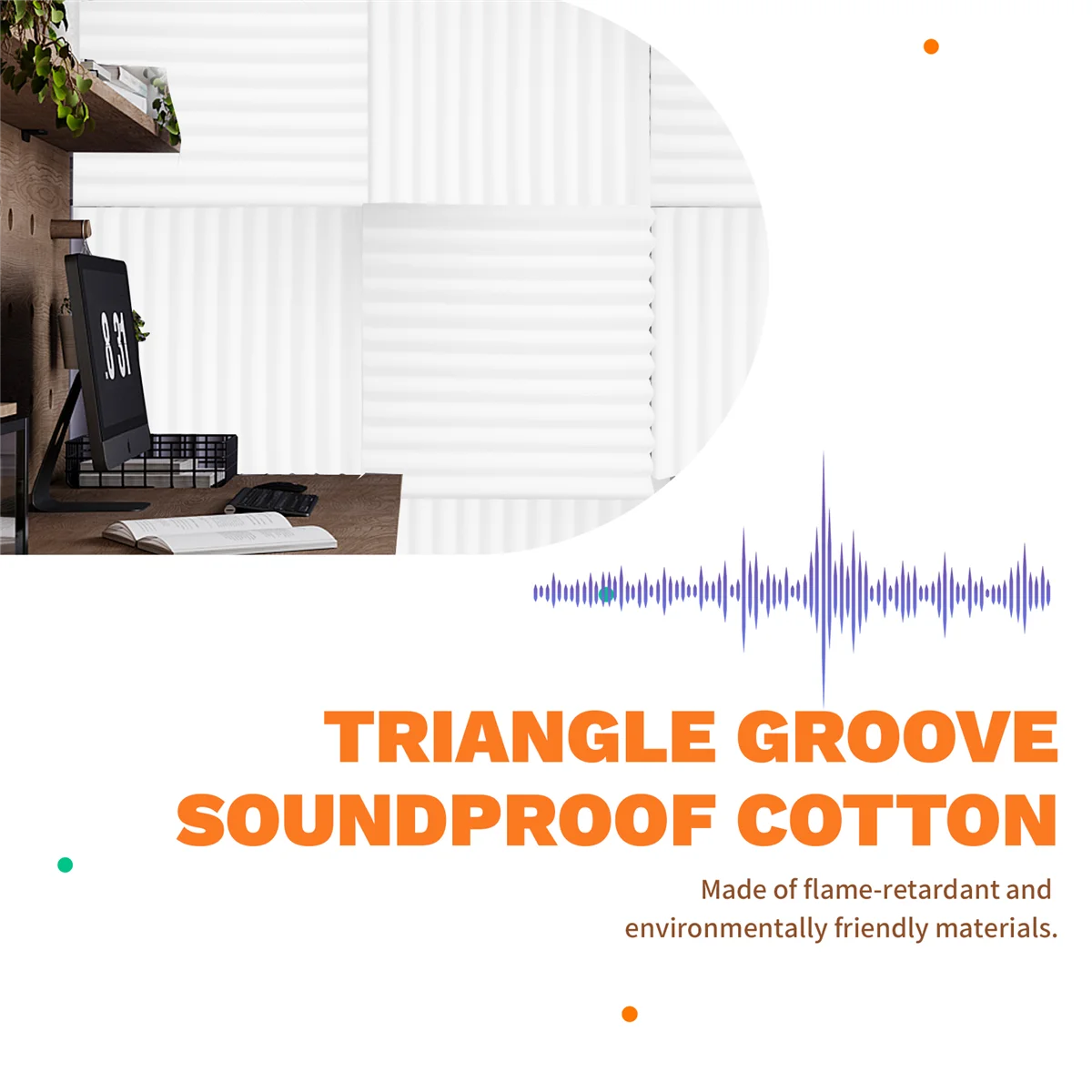 

T48C_12Pcs Acoustic Foam Board,Studio Wedge Tile,Acoustic Foam Soundproof Pyramid Studio Treatment Wall Panel,Etc,2.5X30X30cm