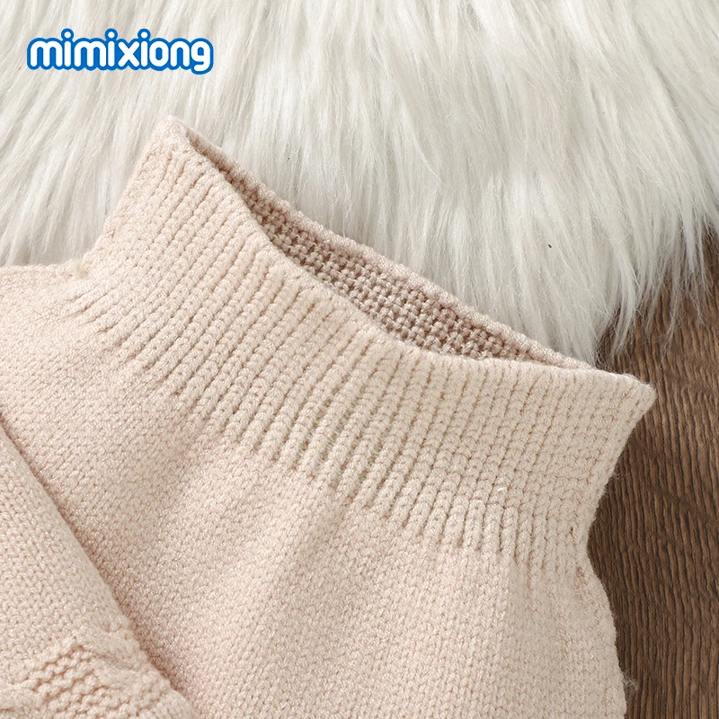 Fashion Baby Girl Clothes Sets Autumn Camel Turtle Neck Long Sleeve Knit Newborn Sweater Shirts+Pants Outfits 2pc Infant Costume