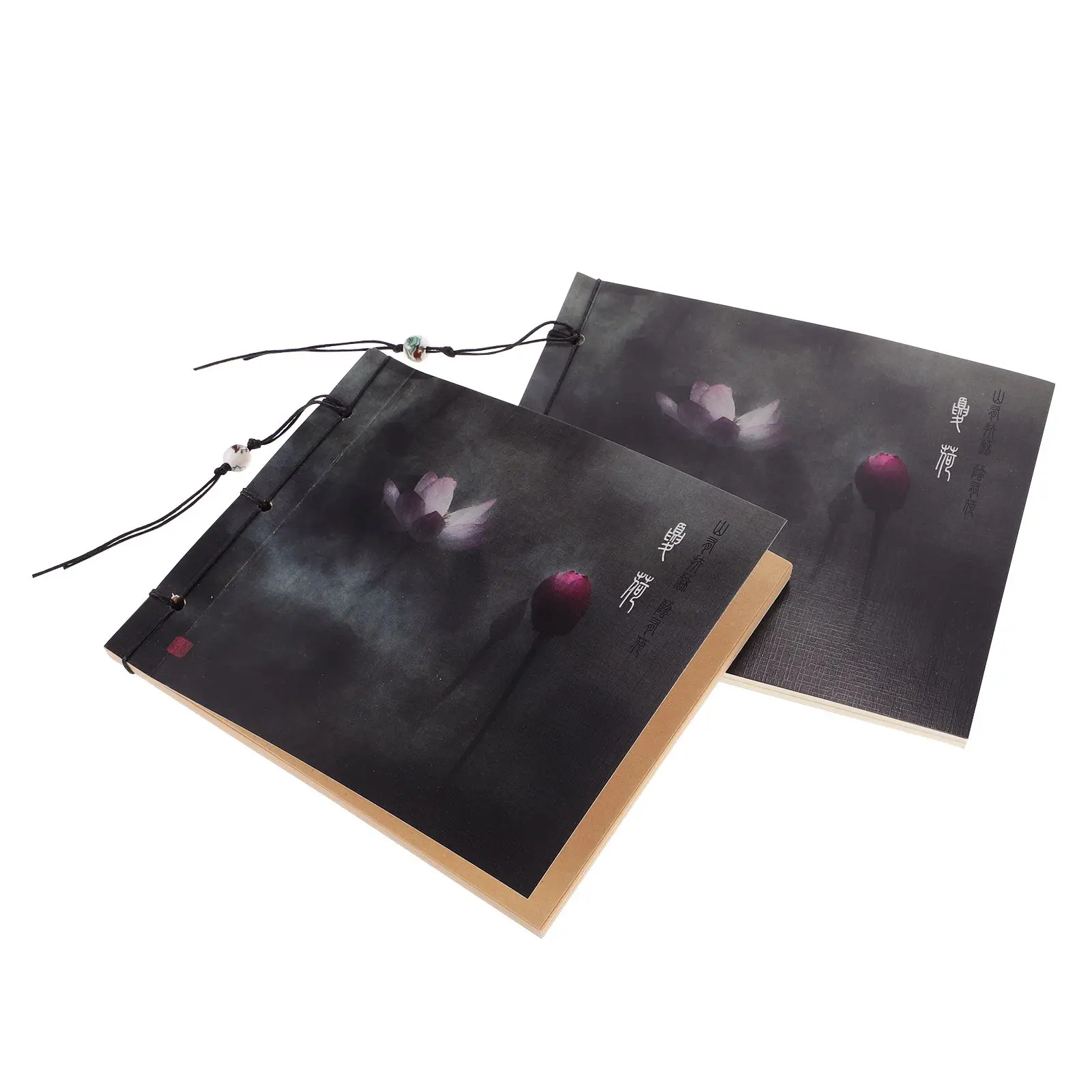 2Pcs Sketchbook Line-bound Student Journals Paper Chinese Notebook Durable Safe Thread Wire Bound Tassel Drawing