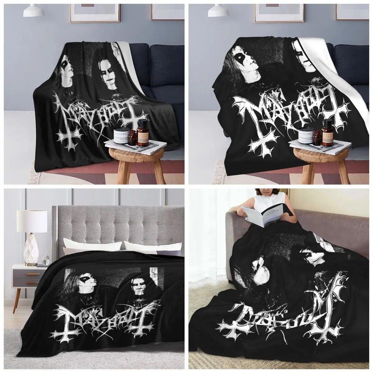 Mayhem Band Blankets Soft Warm Flannel Throw Blanket Cover for Bed Travel Home Sofa