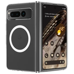 for Google Pixel Fold Case Magnetic for Magsafe Wireless Charge Cover Clear Hard Shockproof Phone Shell Phone Fundas