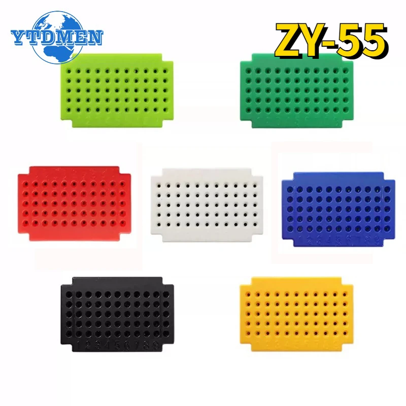 7pcs/set Breadboard Kit ZY-55 Mini Solderless Bread Board 7 ColorsTest Board PCB Boards, for Arduino