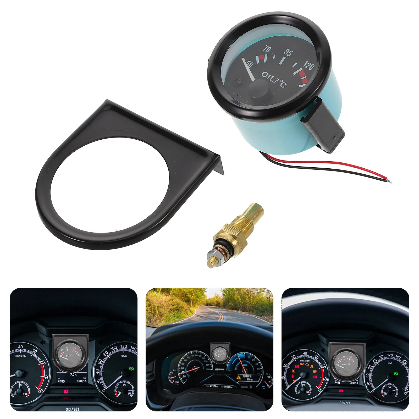 

Temp Gauge 50 to 150 Degrees 12 Volt Pointer Display Automotive Temperature Instrument for Vehicle Performance