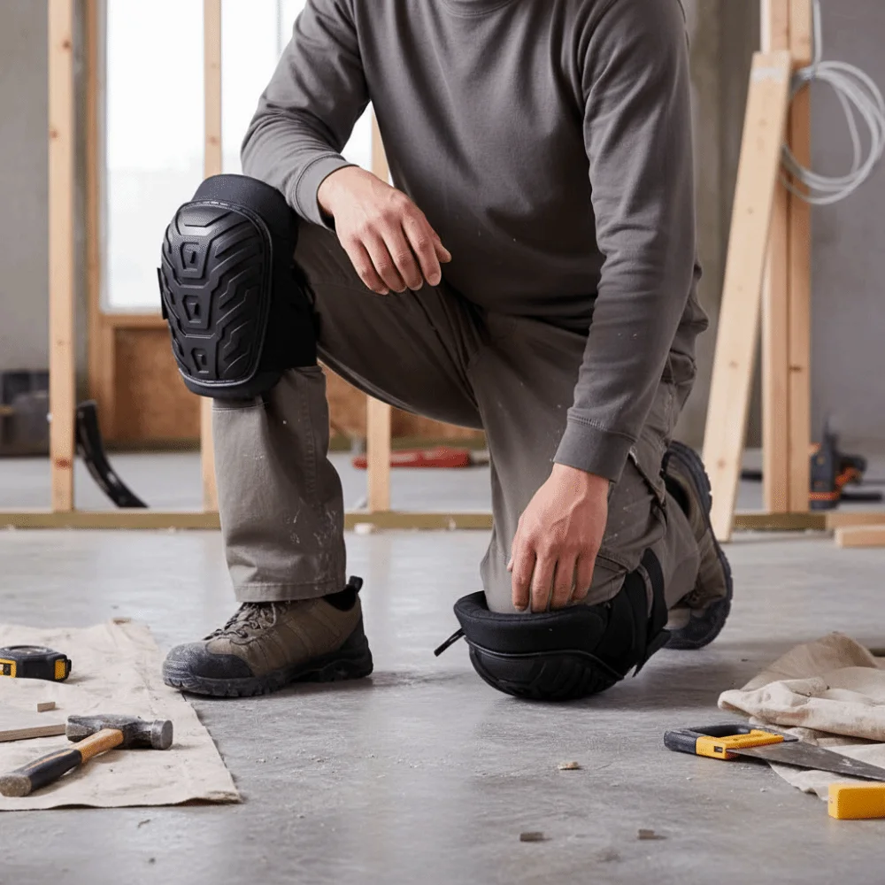 

Double Strap Design Sports Knee Pad Comfortable Heavy Duty Knee Protection Pad Waterproof Adjustable Straps