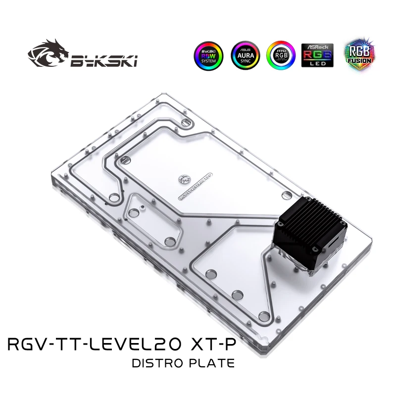 แผ่นกระจายน้ำอะคริลิค Bykski RGV-TT-LEVEL20XT-P / บอร์ดสำรองน้ำ สำหรับเคส Thermaltake Level 20 XT / ระบบระบายความร้อนด้วยน้ำ / ปั๊มน้ำแบบคอมโบ DDC