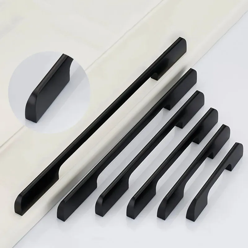 KK&FING Modern simple Aluminum Handle Furniture Cabinet Door Handles Bedroom Closet Dresser Kitchen Cupboard Door Pulls Hardware