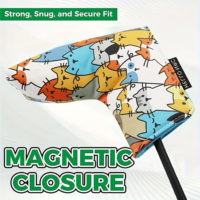 قطعة واحدة من غطاء رأس مضرب المطرقة، غطاء رأس مضرب الشفرة، غطاء رأس نادي الجولف الممتاز للقطط اللطيفة.