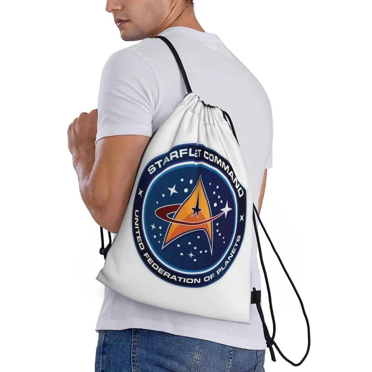 

Рюкзаки Y2k Stars Treks Starfleet Commend, повседневные сумки на шнурке, спортивные сумки, сумки для книг, сумки для путешествий и учебы