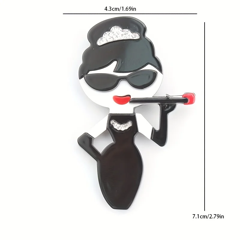 women\'s acrylic portrait brooch fashion clothing accessories pins