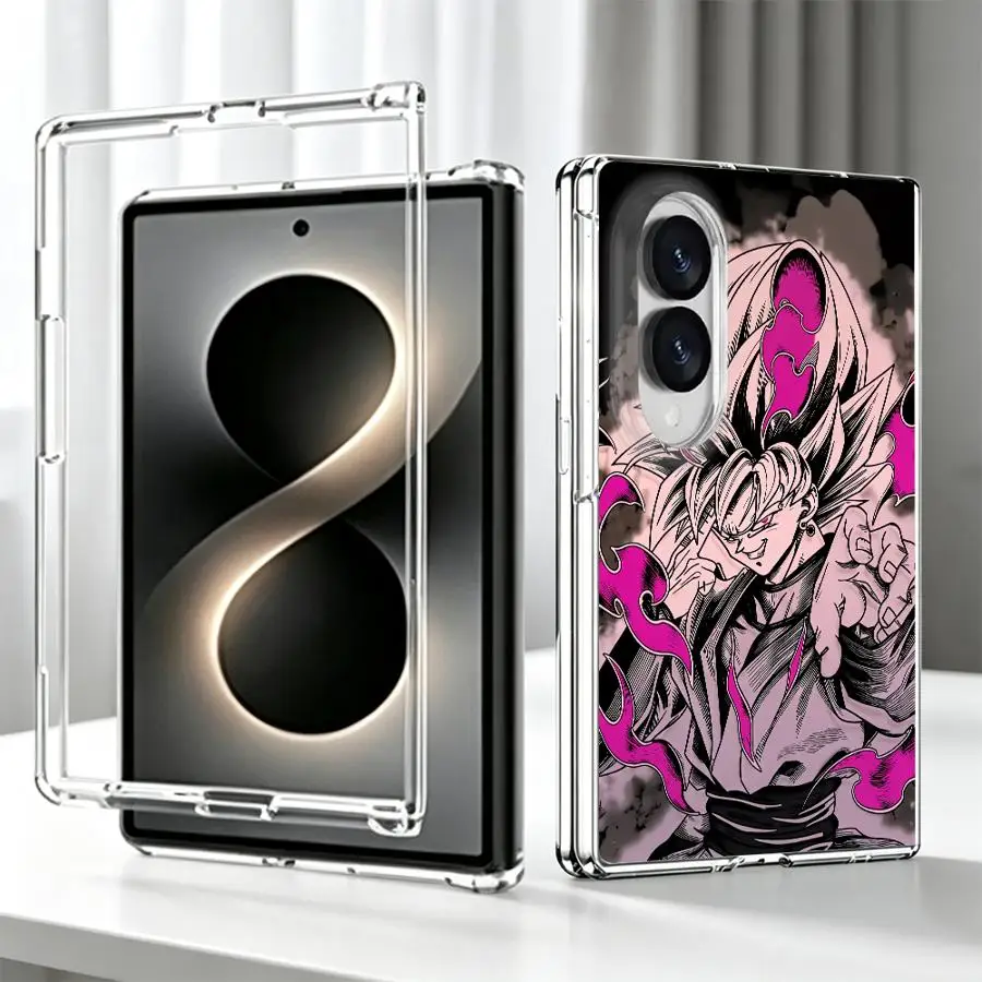 D-Dragon Balls Goku Pink Case for Samsung Galaxy Z Fold 8 ZFold 8 PC Hard Luxury ZFold8 Phone Cover