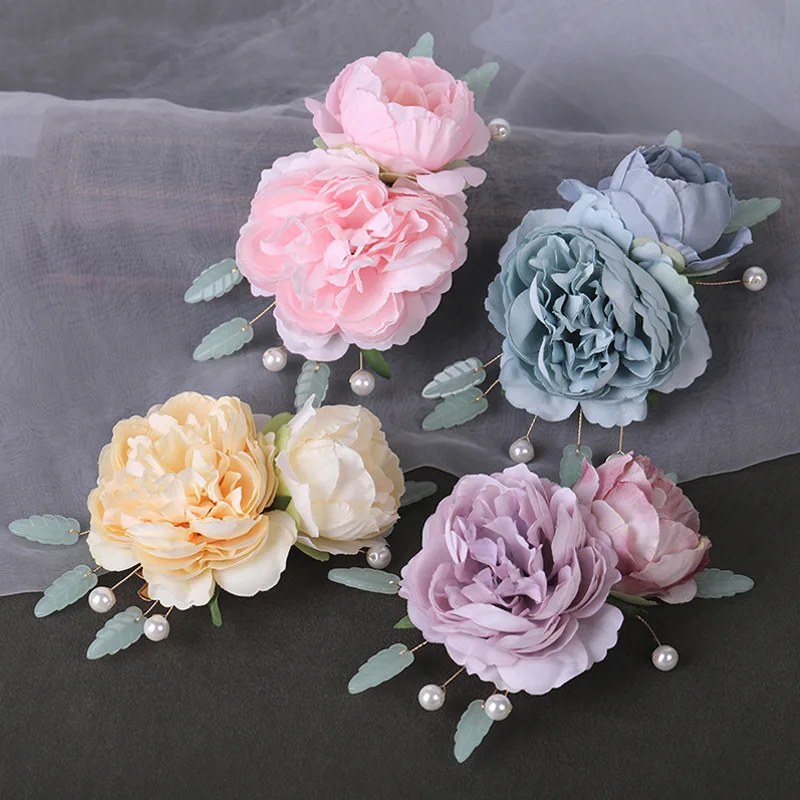 

Hanfu hair accessories silk flower headdress flower hairpin ancient style head flower accessories Tang suit hairpin artificial