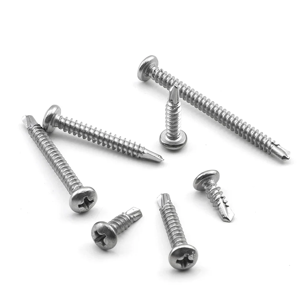 برغي لولبي لولبي ذاتي الحفر برأس من juidin ، فولاذ مقاوم للصدأ ، M4.2 ، M4.8 ، M8 ، مناسب للصفائح المعدنية #5