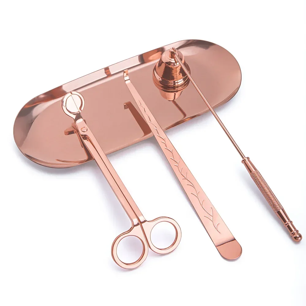 Texture Handle Candle Wick Snuffer Wick Trimmer Relief Design Wick Differ Tray Candle Care Tool Scented Candle Accessories Gifts