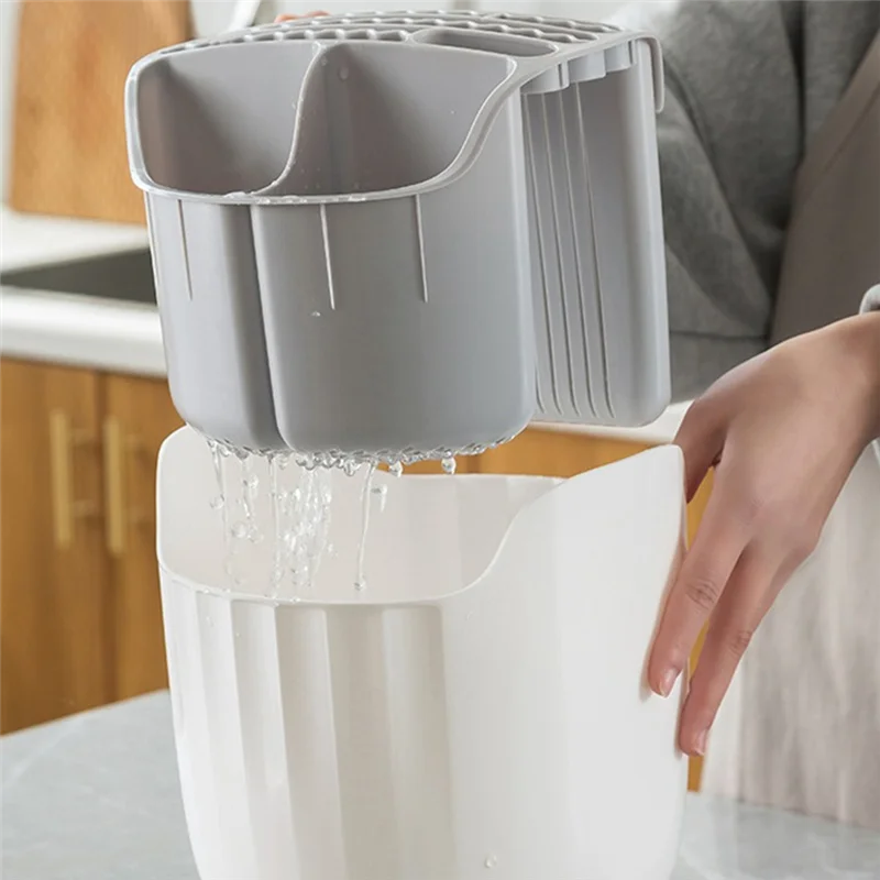 

AED4-Utensil Holder For Kitchen Counter - Rotating Cooking Utensil Holder Rest Cooking Tool Space Saver Utensil Holder