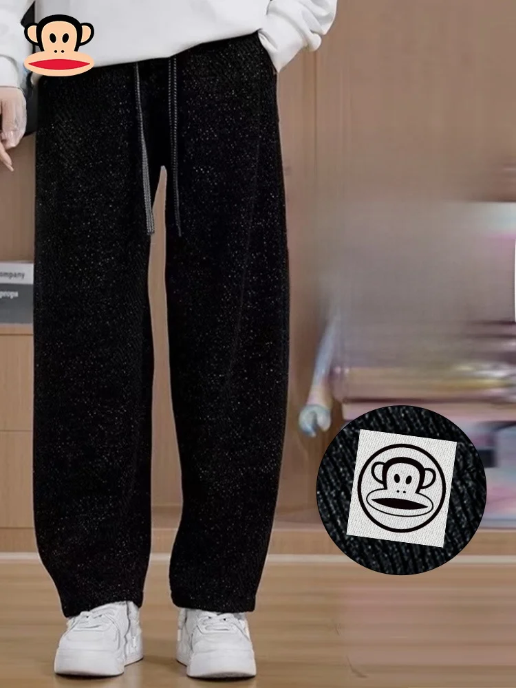 

PaulFrank High-End Men's Casual Straight Leg Pants Loose Fit American Sle Spring Autumn Lightweight Polyester Fiber