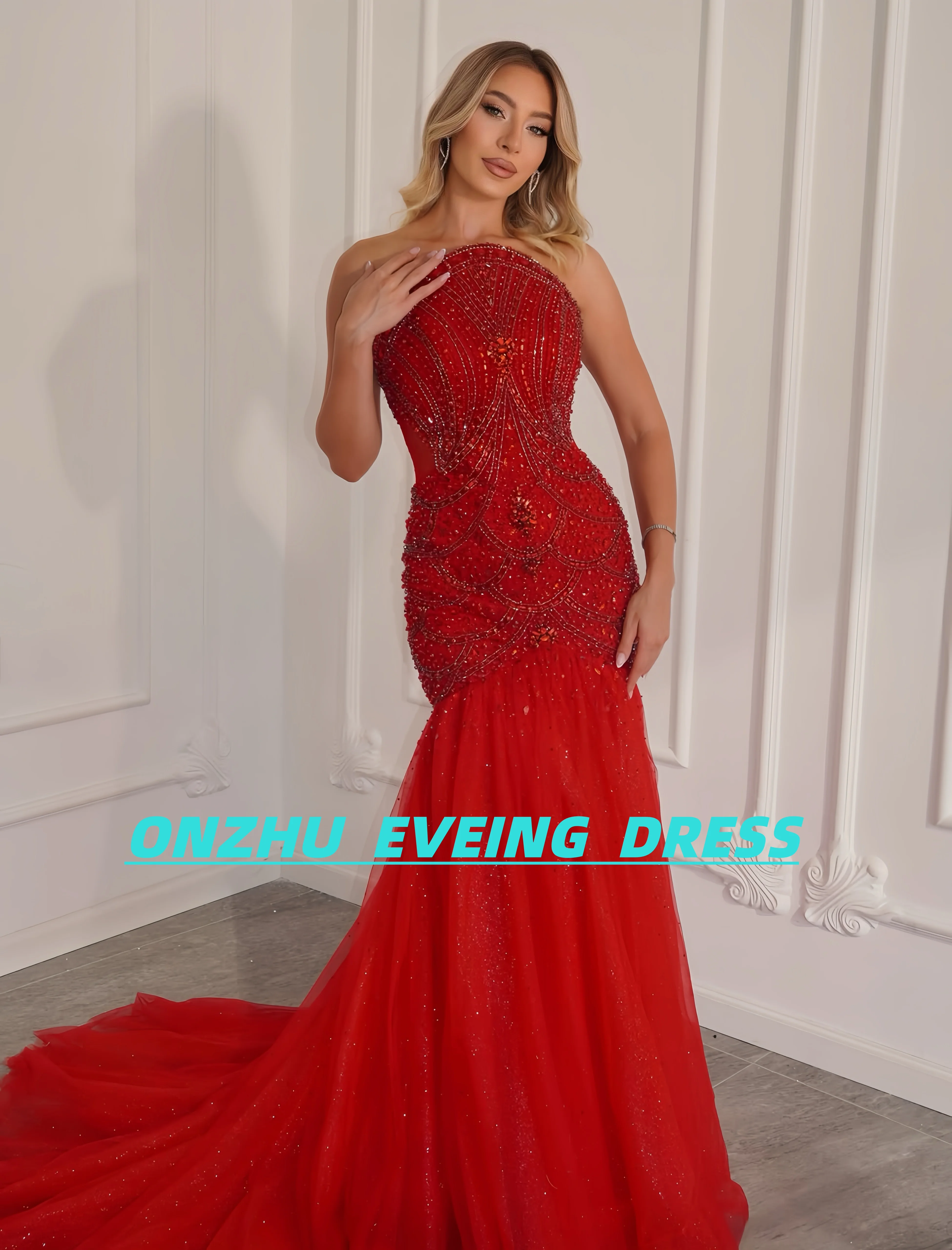 Abiti da sera di lusso eleganti a sirena senza spalline personalizzati per occasioni speciali Abiti da gala