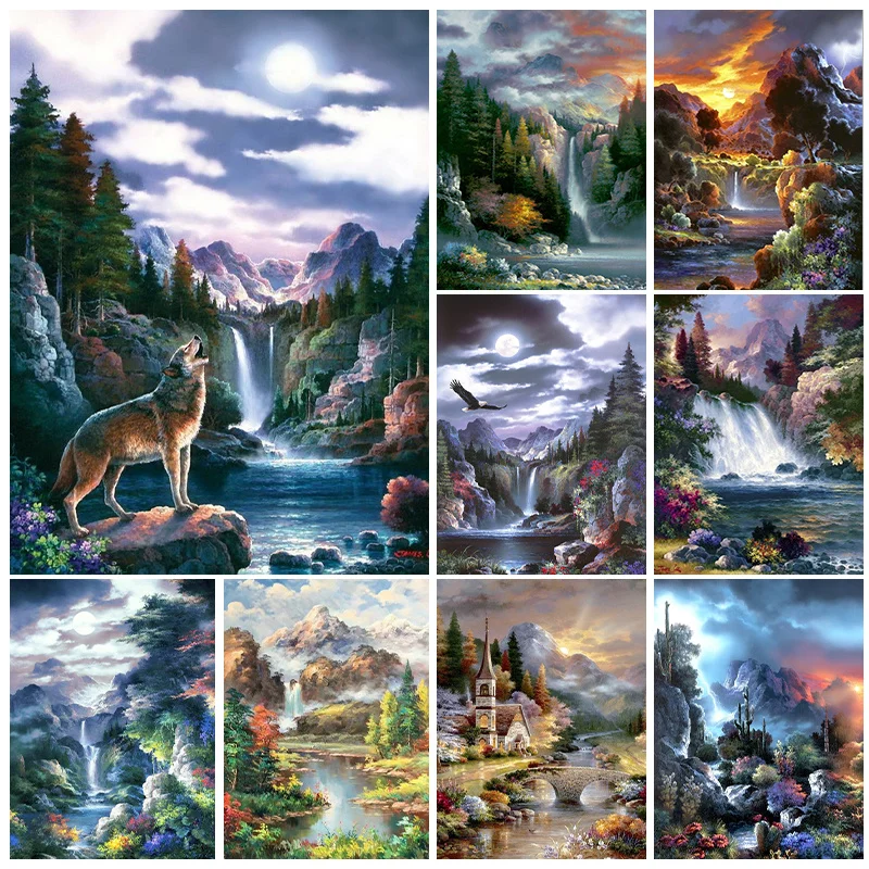 

Landscape 5D Diamond Painting Fall Full Sqaure/Round Diamond Mosaic Painting Kits Rhinestone Embroidery Home Decor DIY Gift