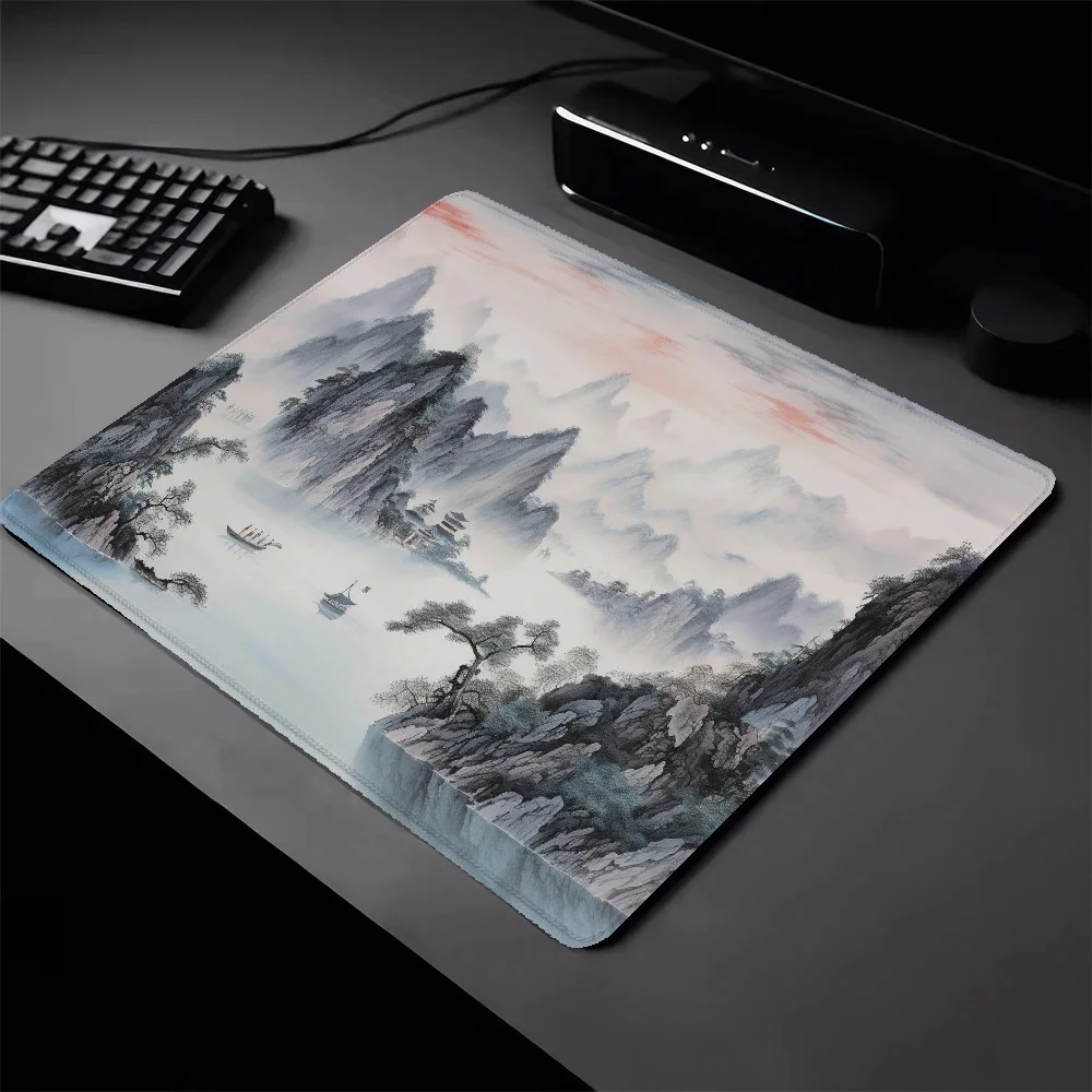 Kawaii Mouse Pad Gamer Small Wash Painting Gaming Pc Accessories Mausepad Keyboard Mat Pad on the Table Deskmat Mousepad Mats