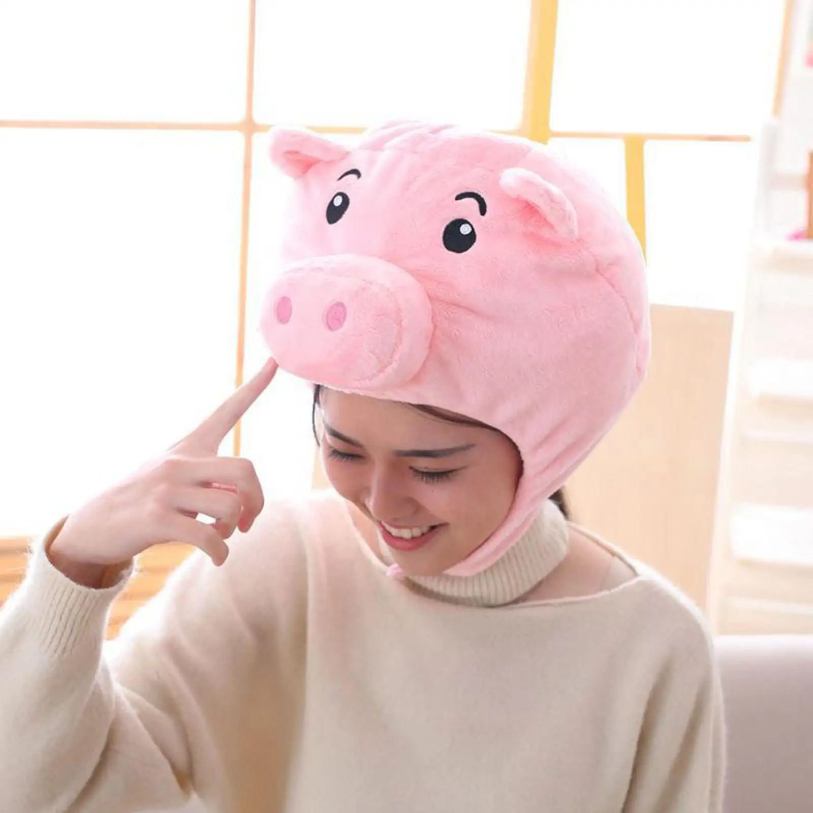 Novelty Pig Hat Cosplay Kids Adult Animal Photo Props Dress up Party Costume