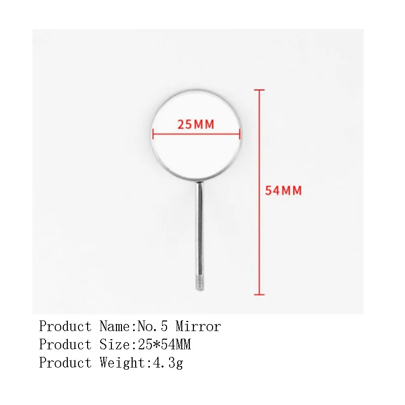 5 pz Dentale In Acciaio Inox Bocca Specchio Testa Dimensioni 4/Taglia 5 Dentale Odontoscopio Dentale Accessorio Per La Pulizia Orale strumento dentale