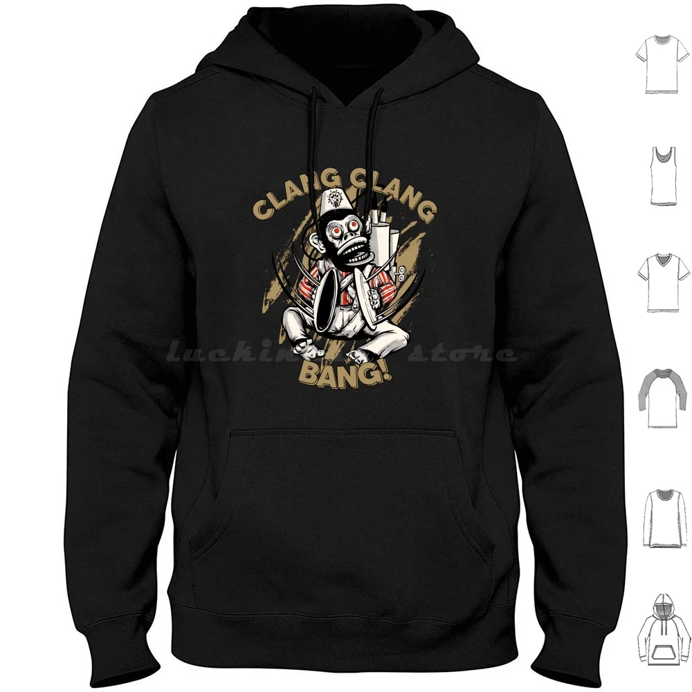 Monkey Hoodie Cotton Long Sleeve 00s Monkey Monkey Funny Humour Geek Nerd Retro Vintage Book Movie Gaming Tv
