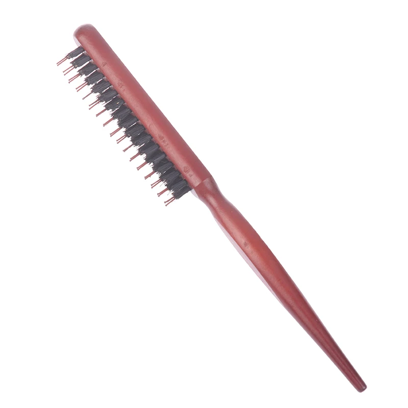 Professional Salon Teasing Back Hair Brushes Boar Bristle Wood Slim Line Comb Hairbrush Hairdressing Styling Tools