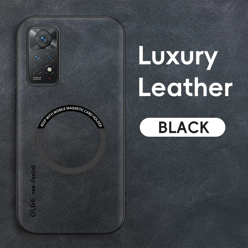 Magnetic Retro Leather Soft Case For Xiaomi Redmi Note 11 Pro11S Note11 4G 5G Global Version Wireless Charging Phone Case Cover