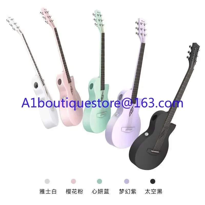 35 Inch Original Version Guitar Portable Carbon Fiber Acoustic Electric Travel Case and Charging Cable Folk Guitar