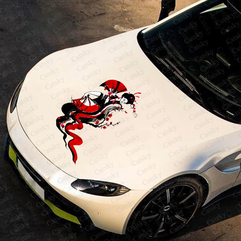 

Geisha Japanese Car Stickers Vinyl Side Graphics Modified Racing Accessories Hood Car Decals Stickers